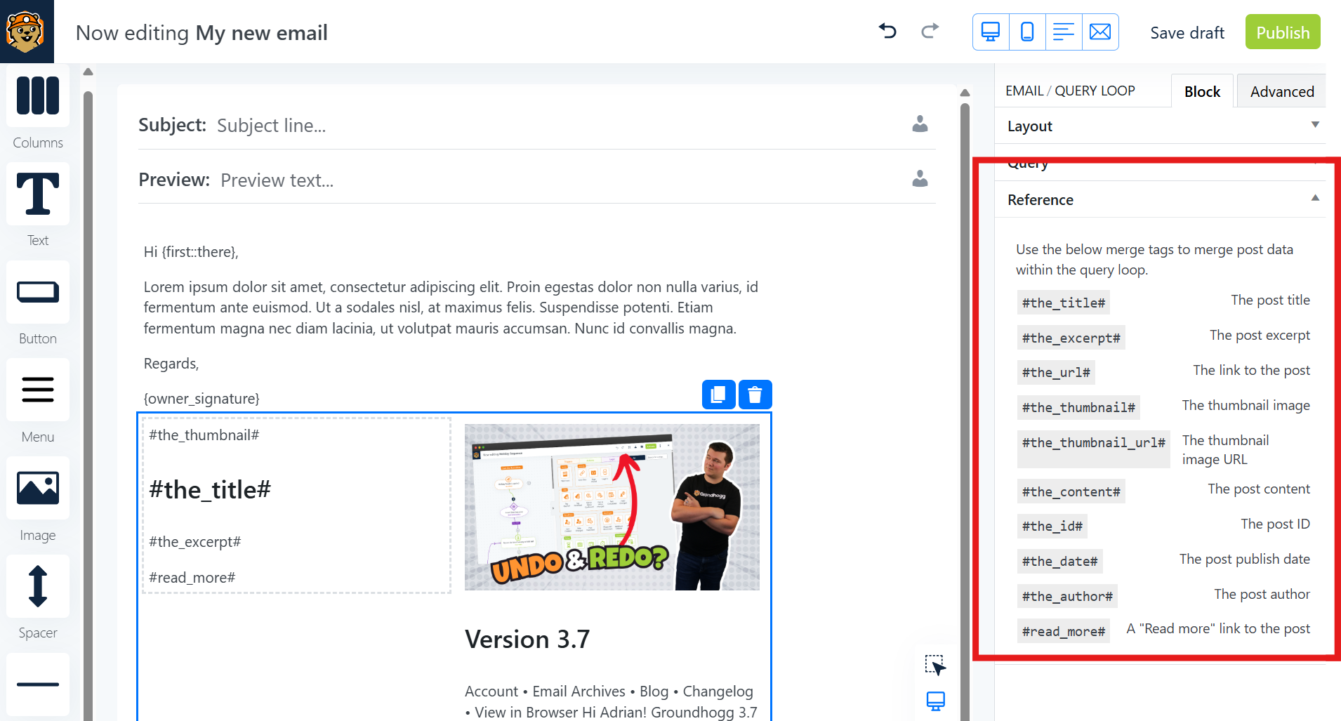 Custom post data within the query loop block | Groundhogg Documentation